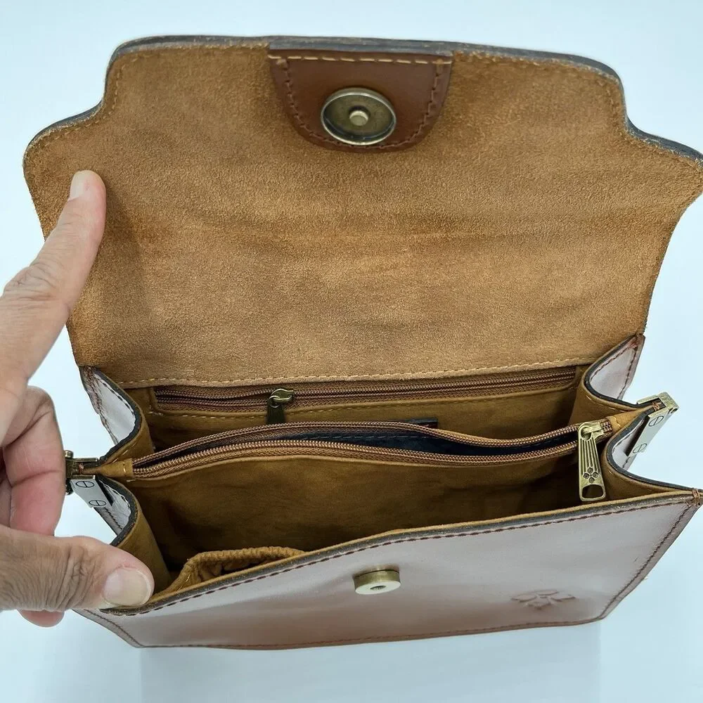PATRICIA NASH Heritage Porcili‎ Tan Top Handle Leather Bag Purse P79901